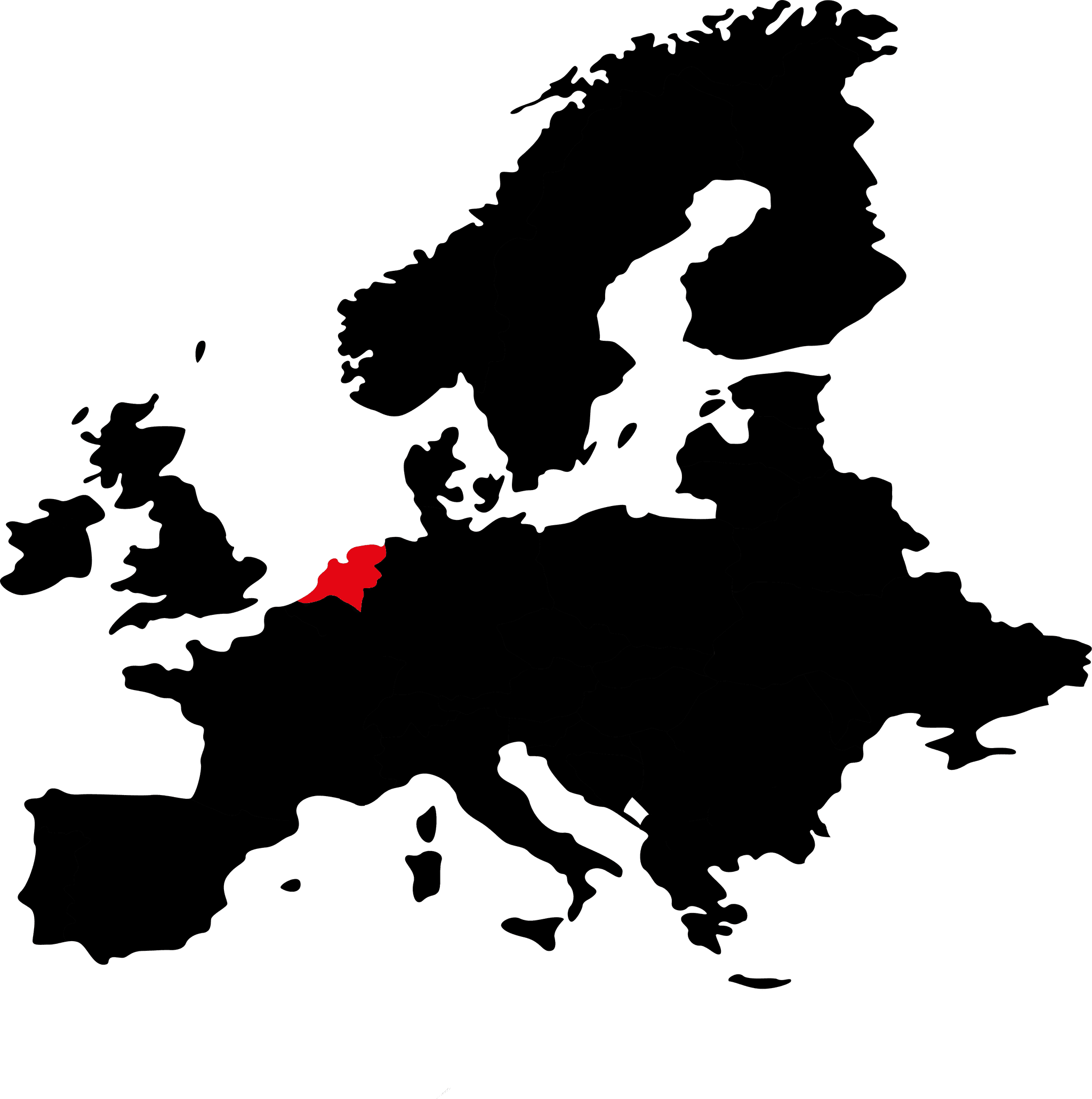 Aire de répartition de : Poule Hollandaise à Huppe